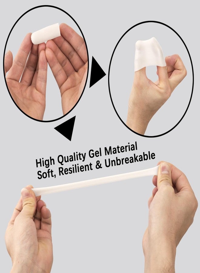 ANCIRS Gel Finger Support Protector Gloves, Gel Finger Cots/Covers - Different Sizes Silicone Fingertips for Hands Cracking, Eczema Skin (20pcs White) - Image 3